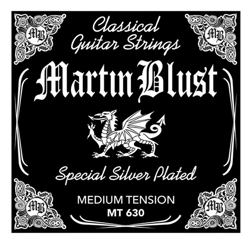Encordado Guitarra Clasica Martin Blust Mt630 Tension Media