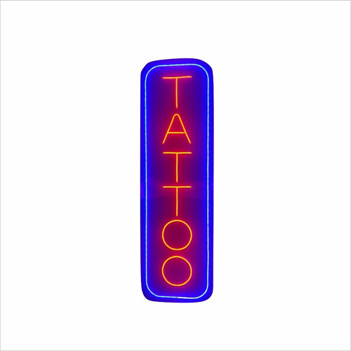 Painel Neon Led Tattoo Iluminação Luminária Rosa E Azul 1 Cor Azul escuro/ Vermelho 110V/220V