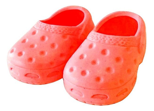 Sapatinho Para Boneca - Crocs Laranja - 6cm - Laço De Fita