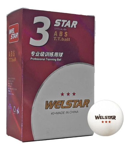 Pelota Ping Pong Welstar 3 Estrellas X6 Unidades