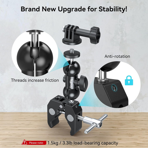 Cool Ballhead Arm Super Clamp Mount Adaptador De Bola D...