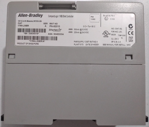 Plc Compactlogix 1769-l30er Seminuevo Allen Bradley (Usado)