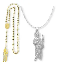 Comprar Collar De San Judas Tadeo Estuche Incluido. San Judas Plata + Rosario San Judas Tadeo