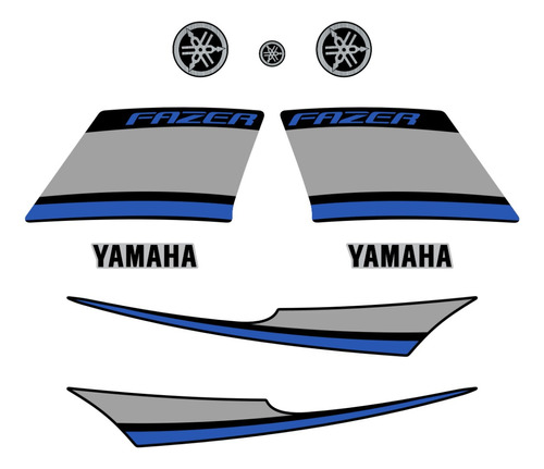Kit Adesivo Yamaha Fazer 250 Ys 2014 Preta Emblemas 10617