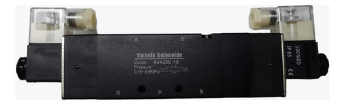 Electroválvula Neumática Doble Solenoide 5/3 Vías 1/2 Bobina De 24vca