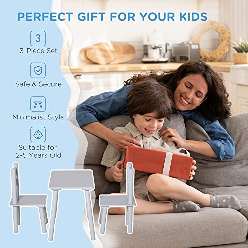Qaba Juo De Mesa Y Silla De Madera Para Niños, Mesa De Activ