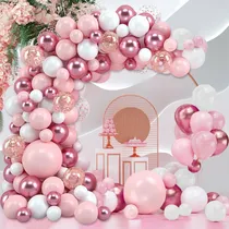 Comprar Guirnalda de globos rosa decoración de cumpleaños huiran decoración de baby shower decoración de boda decoración de fiesta globo de fiesta decoración con globos Mis 15 años