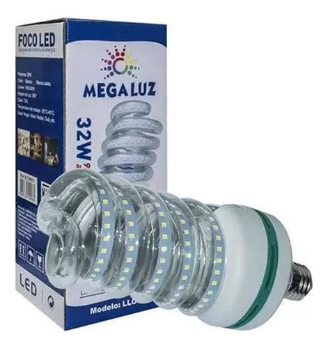 Foco Led Espiral 32 Watts Megaluz E32w01