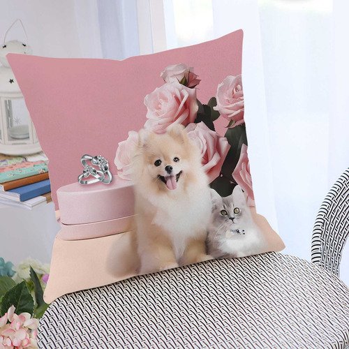 Funda De Almohada C Para Perros Con Temas De 18 X 18 Pulgada