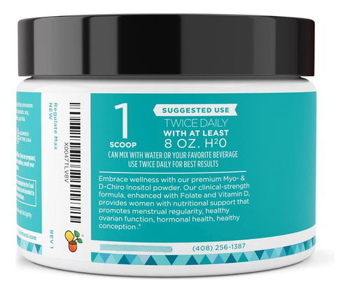 Myo + Dchiro Inositol 40:1 4000mg +folato 400mcg Fertilidad Insipido