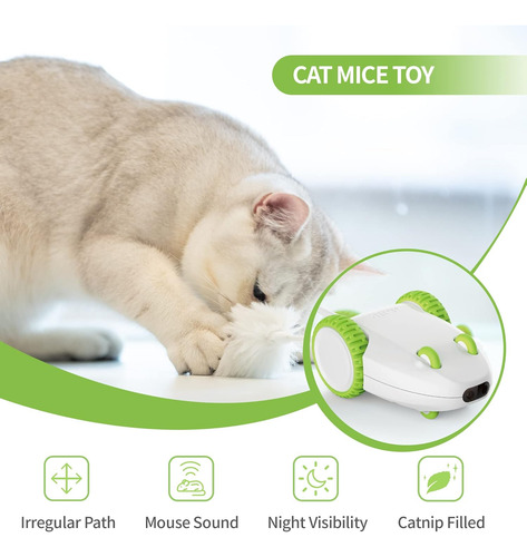 Interactive Cat Toy, Cat Toys With Squeaky Mouse & Rechargea