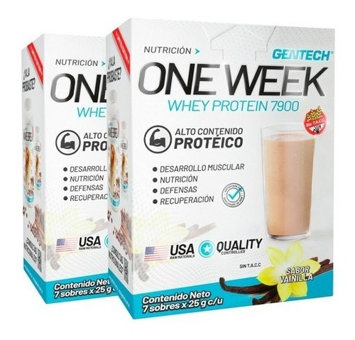 Whey Protein 7900 X 14 Sobres Individuales Gentech One Week