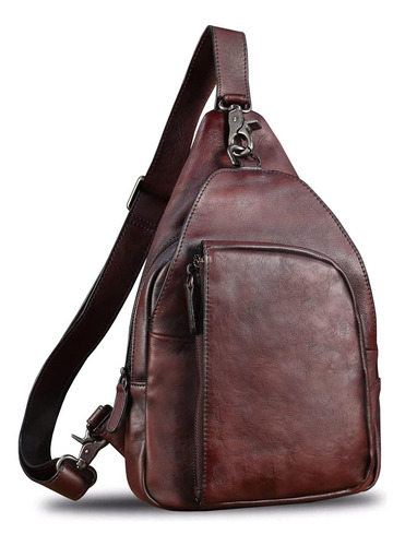 Bolso Bandolera De Cuero Genuino Vintage Crossbody Senderism