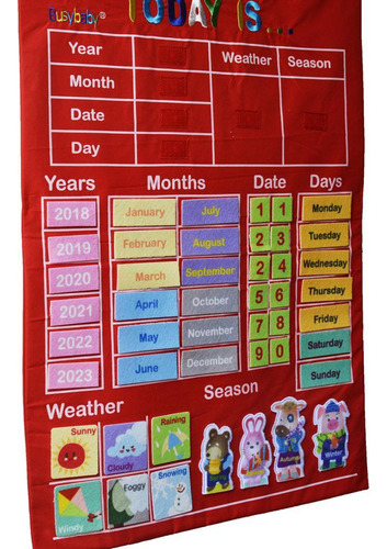 Calendario Muro Para Niños Fecha Aprendizaje - Ayudas Rojo