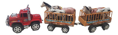 Camion Friccion Transportador Animales 43cm Jretro