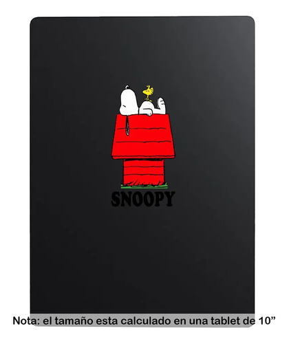 Etiqueta Sticker 10cm Snoopy Acostado Casa L1-44