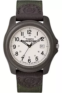 Timex | Reloj Hombre | T491019j | Original Correa Verde oscuro Bisel Marrón Fondo Crema