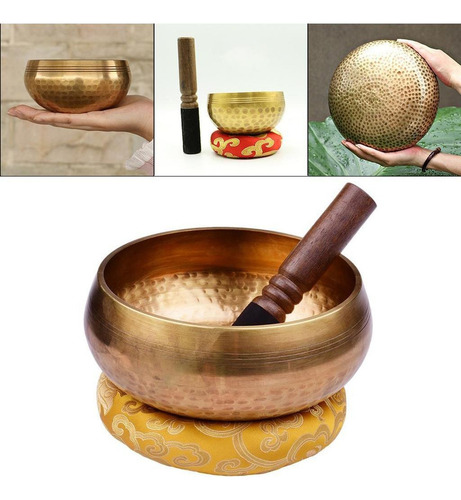 Juego De Cuenco Tibetano Con De Madera Y Cojín Para