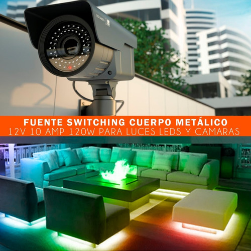 Imagen 9 de 10 de Fuente Switching 12v 10a Regulada Proteccion Tira Led Cctv