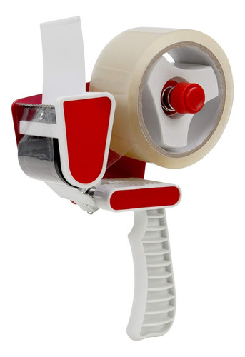 3 Dispensador Huincha Porta Cinta Adhesiva Embalaje Plastico Color Rojo