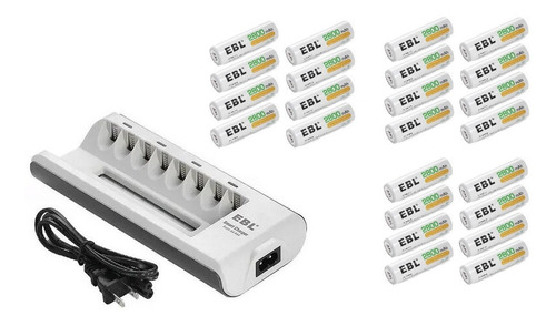 Cargador Múltiple + 24 Baterias Recargables  Aa Ó Aaa  1.2v