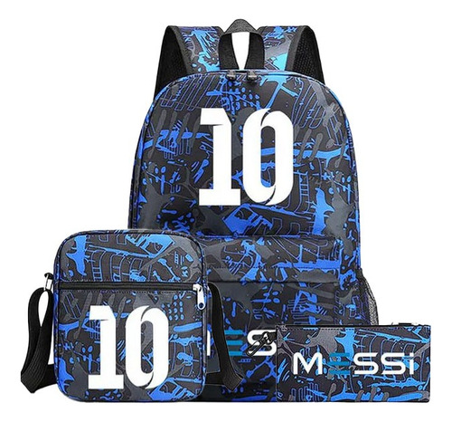 Mochila Football Star Messi 10 De 2023, 3 Unidades, Color Az