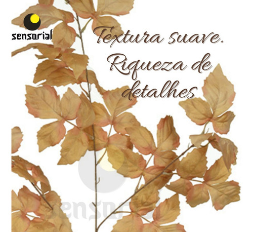 Folha Folhagem Outono Cor Palha Ocre 94cm Enfeite Arranjo Decoração Elegante Luxo Premium Desidratado Artificial