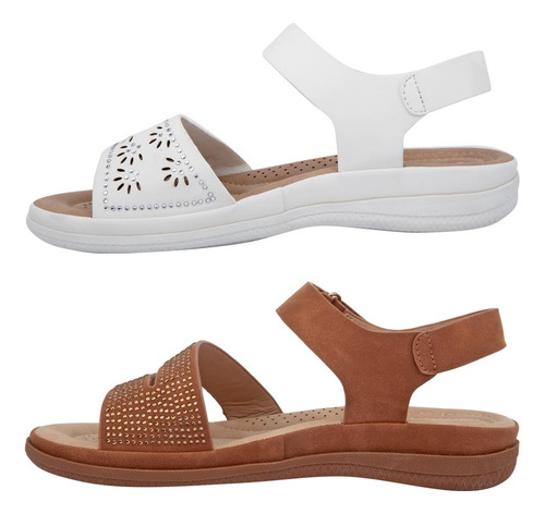 Sandalias Dama Shosh Kit 2 Pares Plana Confort 1191712