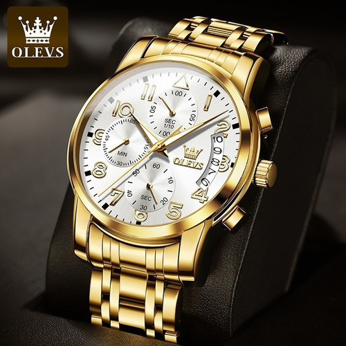 Olevs 2879 Reloj De Cuarzo Cronógrafo De Lujo Para Hombre Color Del Fondo Blanco