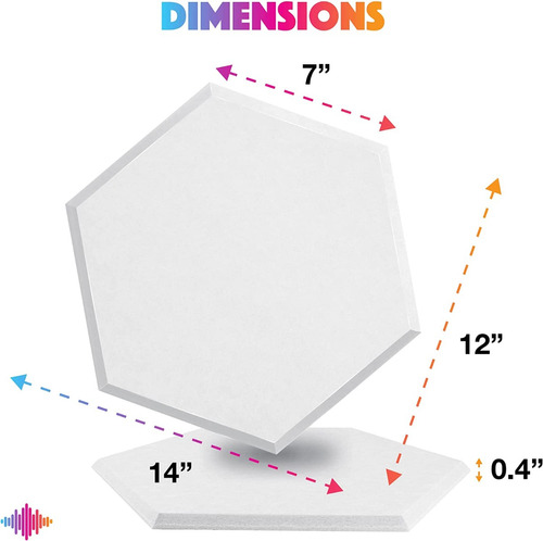 Aislante Acustico Exagonal Alta Densidad Pack De 12 Unidades