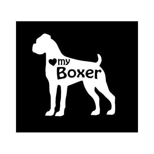 Calcomanía De Vinilo  Pets Dogs Love My Boxer  Coches,...