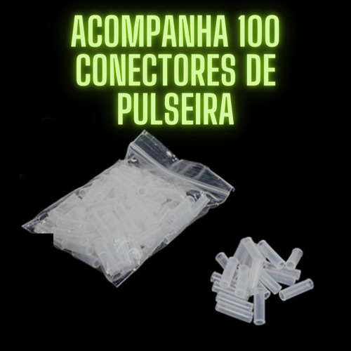 Pulseira Neon Kit 100 Adereços Balada Fluorescente Festa Led