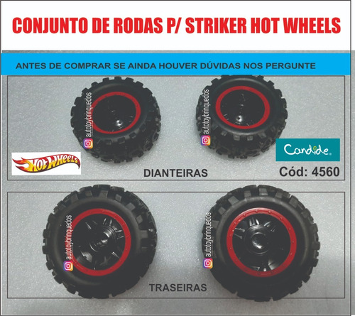 Striker 4560- Hot Wheels - Conj. Rodas Traseira + Dianteira