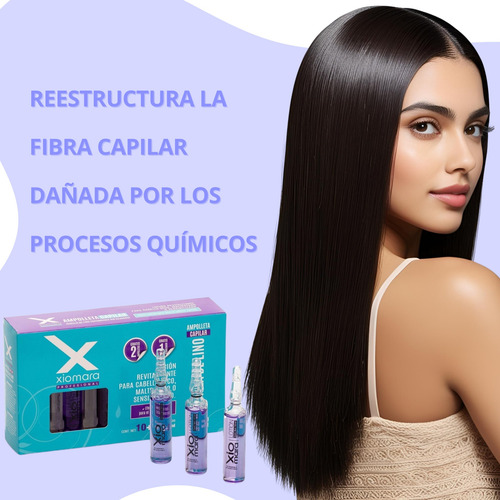 Ampolleta Xiomara Semilla De Lino Capilar Sinenjuague12x10ml