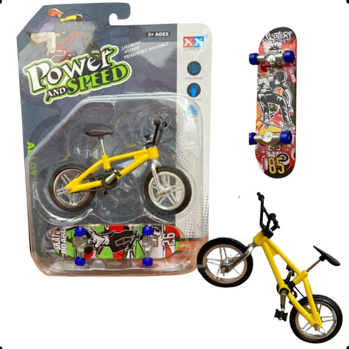 Kit de minibicicleta y patín de juguete para bicicleta, rueda radical, color azul claro, patín, color rojo