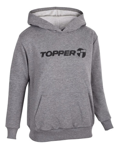 Buzo Con Capucha Topper Hoodie Rtc Wmn Basico Gris Mujer