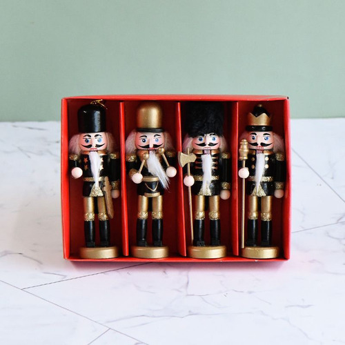 13cm 4pcs Decoración Navideña Del Soldado Cascanueces