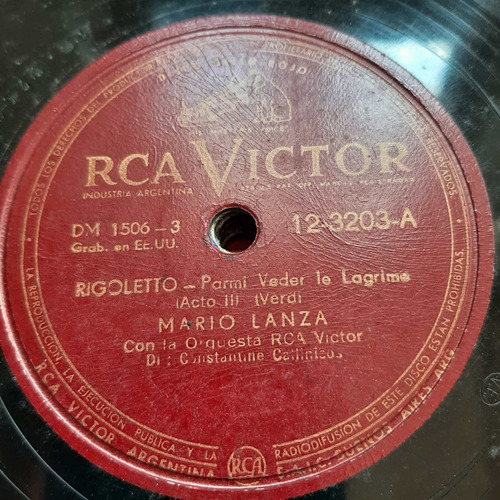 Pasta Mario Lanza Callimicos Orquesta Rca Victor Tc26