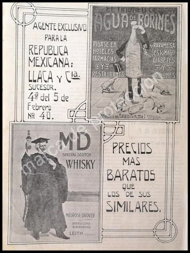 Cartel Publicitario Retro Casa De Vinos Llaca Y Cia. 1912. 