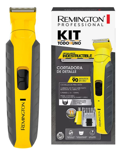 Afeitadora Recargable Remington Kit Todo En Uno Original Color Amarillo 110v