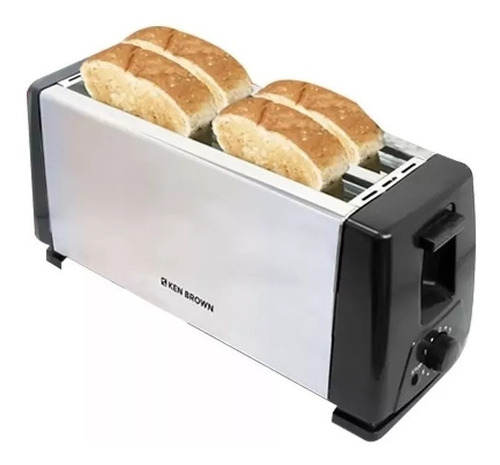 Imagen 3 de 9 de Tostadora Ken Brown 4 Panes 1200w 6 Niveles Acero Inoxidable