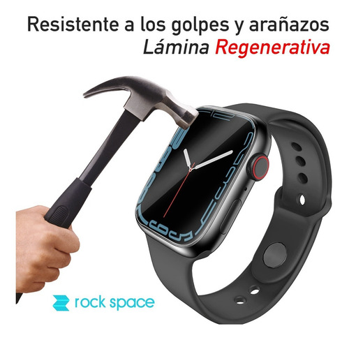 Imagen 5 de 8 de Lamina De Hidrogel Para Apple Watch Serie 8 - Rock Space