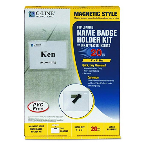 C-line Kit Nombre Del Estilo Tarjeta Magnética, 4 X 3 Pulgad