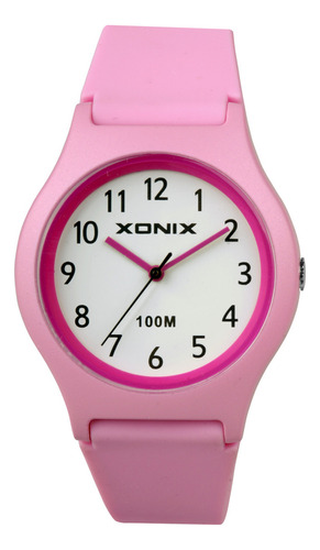 Reloj Xonix Caucho 100m Sumergible Rosa Mujer Aak-002