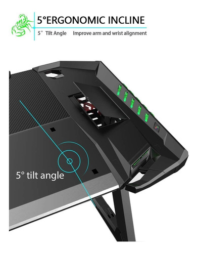 Eureka Ergonomic Z2 Escritorio De Juegos 50.6  En Forma De