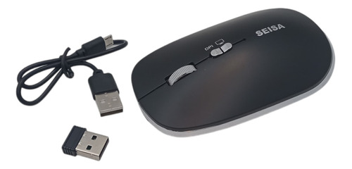 Mouse Recargable Bluetooth / Inalámbrico Qs-202 Seisa Negro