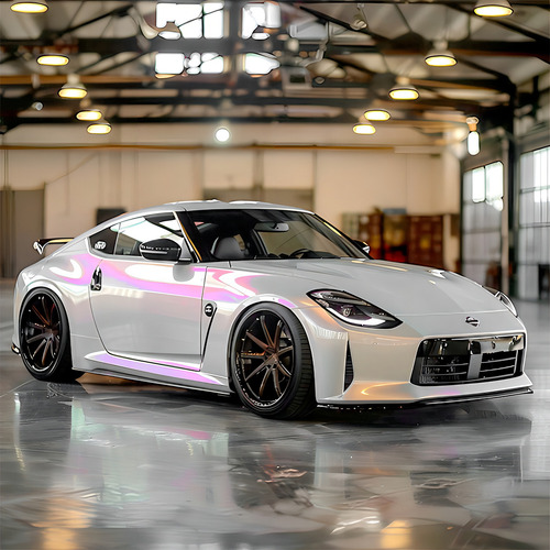 Vinil Automotriz Full Wrap Textura Iridiscente 1.52x18 Mts Color Glossy White To Pink