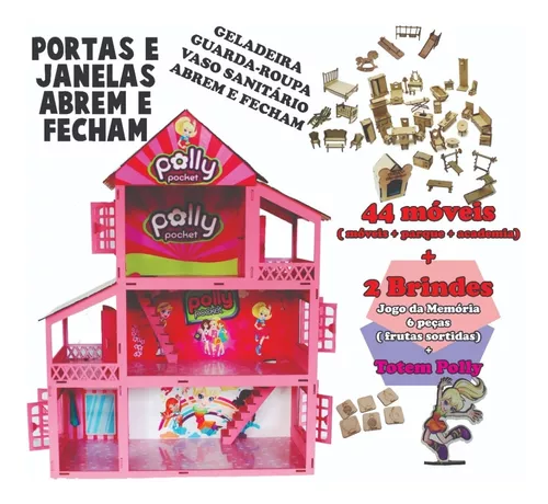 Casa Tema Barbie Adesivada Real Glam com Boneca Brinquedo Casinha