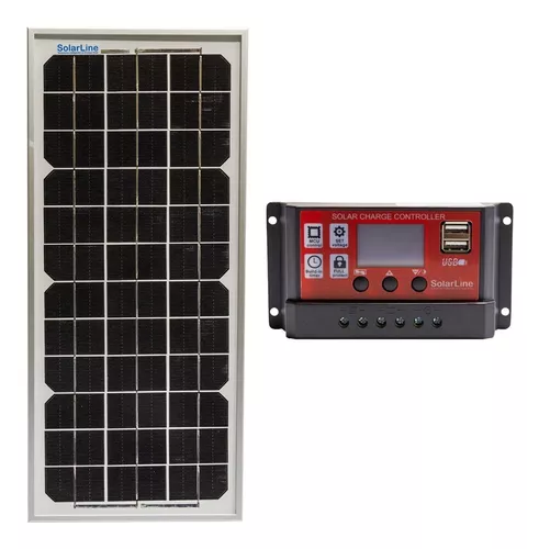 Kit Panel 10wp + Regulador Solar Para Cargar Baterías 12v