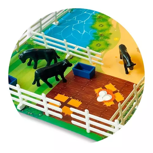 Jogo De Montar Tabuleiro Minha Fazenda 41 Peças Brinquedo Infantil